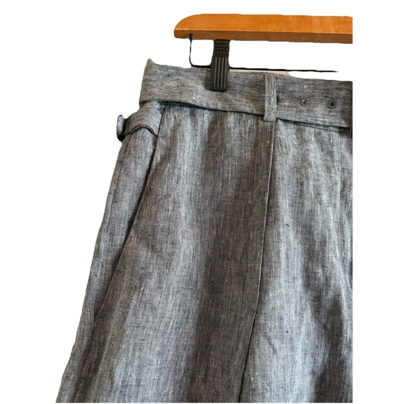 Nicole Farhi 100%‎ Linen Cropped Wide Leg Trouser Pants Grey Size 10 NEW No Tag - Picture 3 of 14